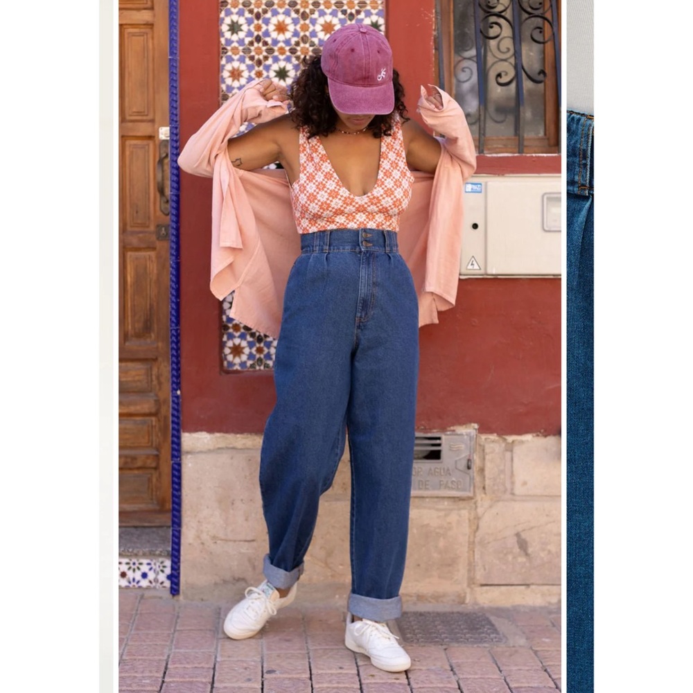 Lucy and Yak‎ Addison Tapered Jeans Organic Denim Mid Wash Blue